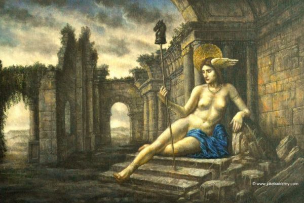 Queen of the Ruins original oil painting by Jake Baddeley